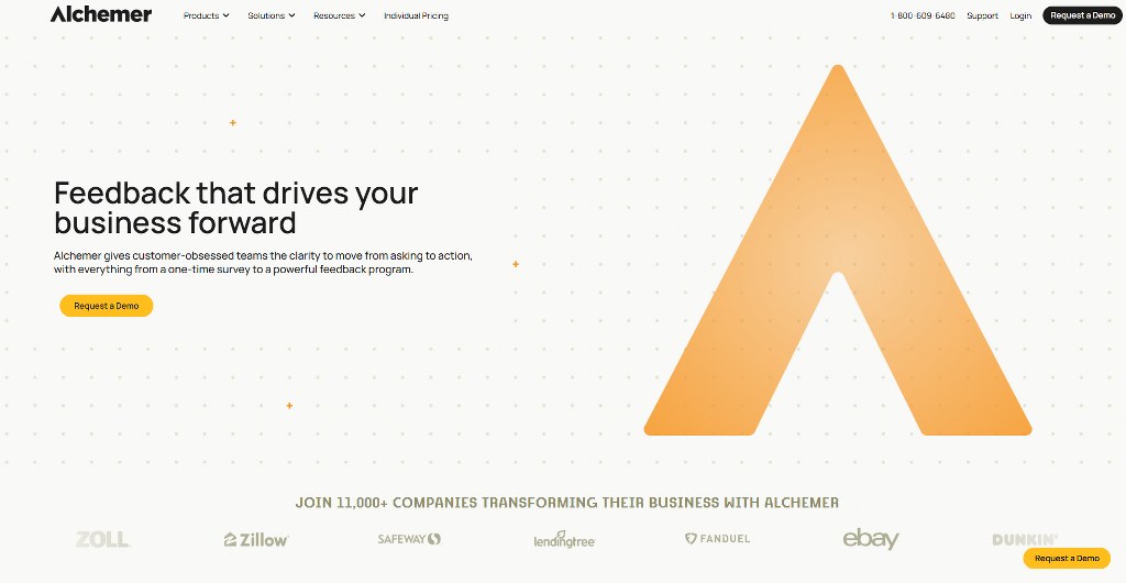 Alchemer website homepage.