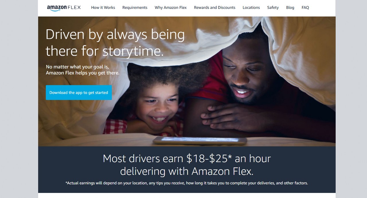 Amazon Flex homepage.