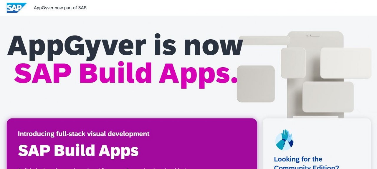 AppGyver webpage view.