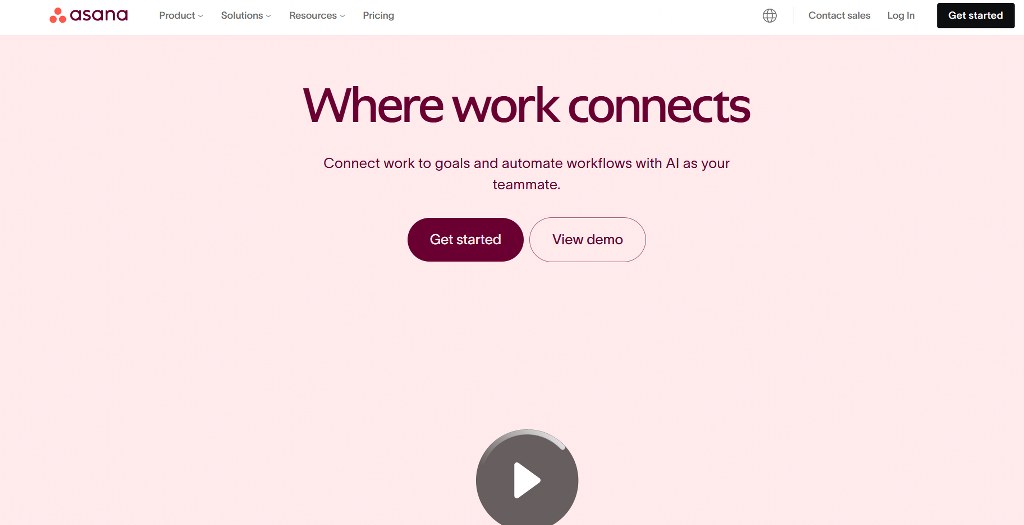 Asana website homepage.