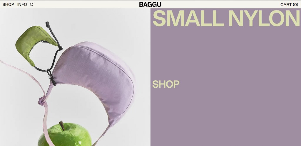 BAGGU homepage.