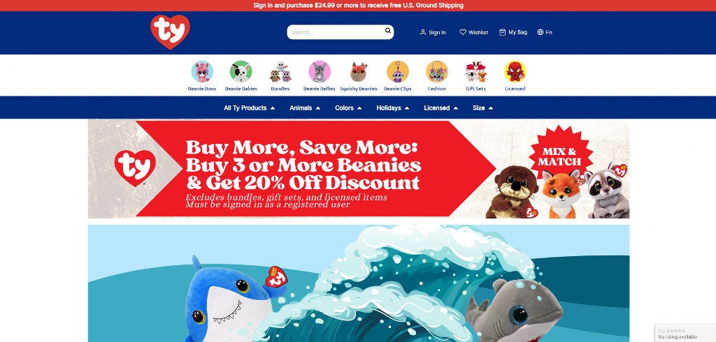 Beanie Babies' website.