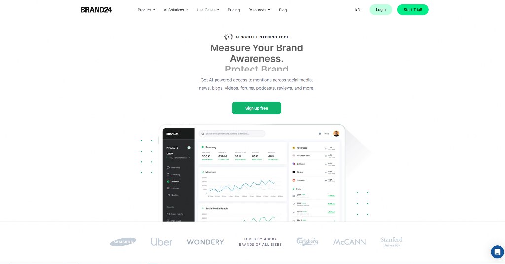 Brand24 homepage.