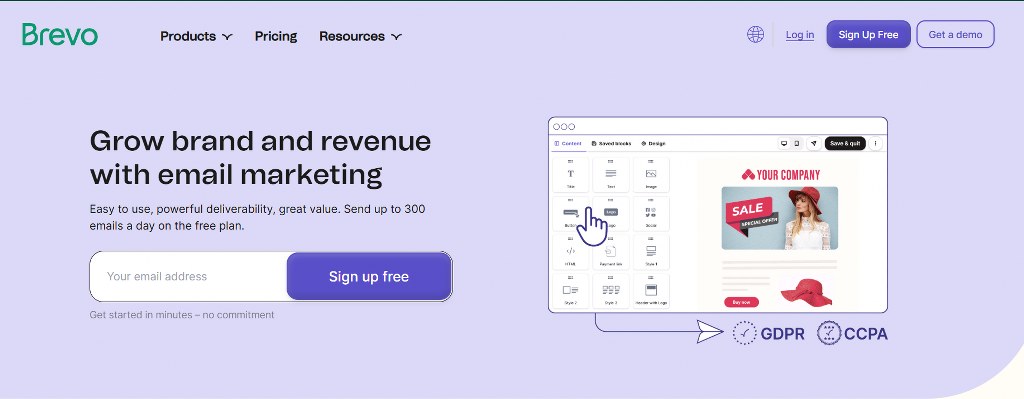 Brevo homepage.