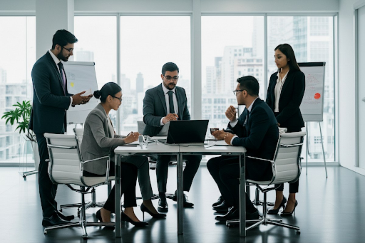 Business people in a meeting.