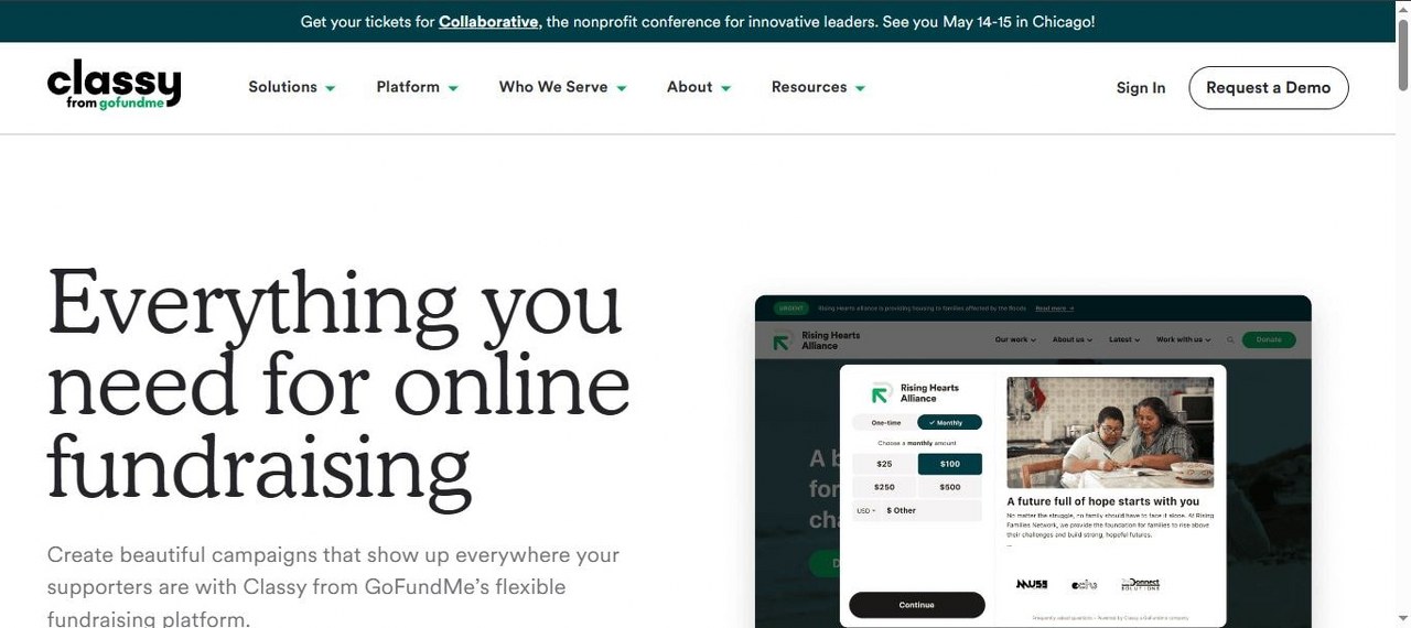 Classy webpage view.