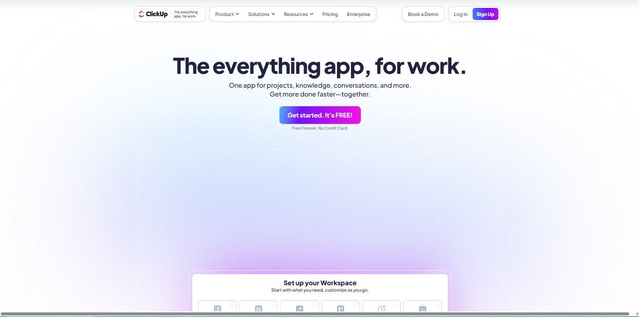 ClickUp website.