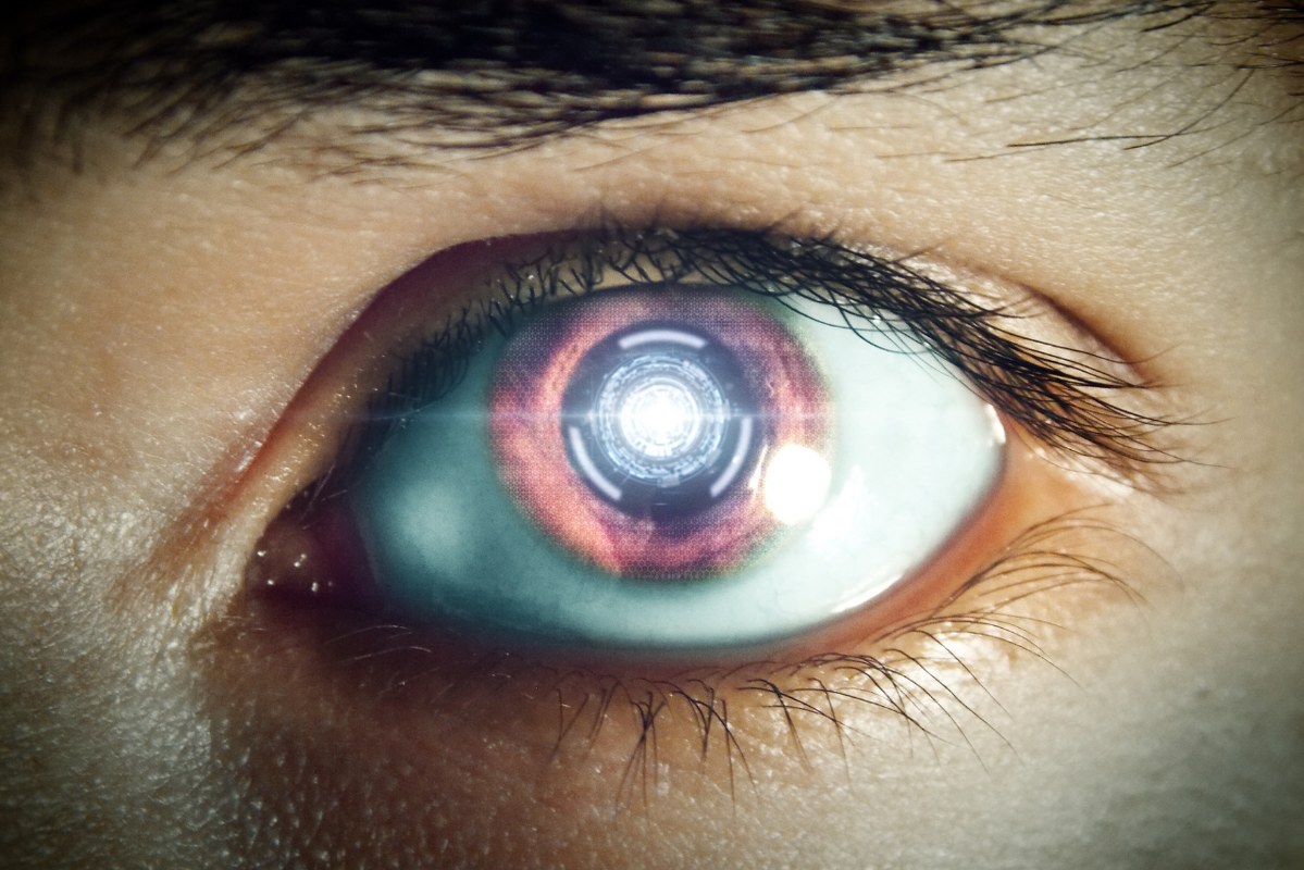 Closeup of eye with flash.