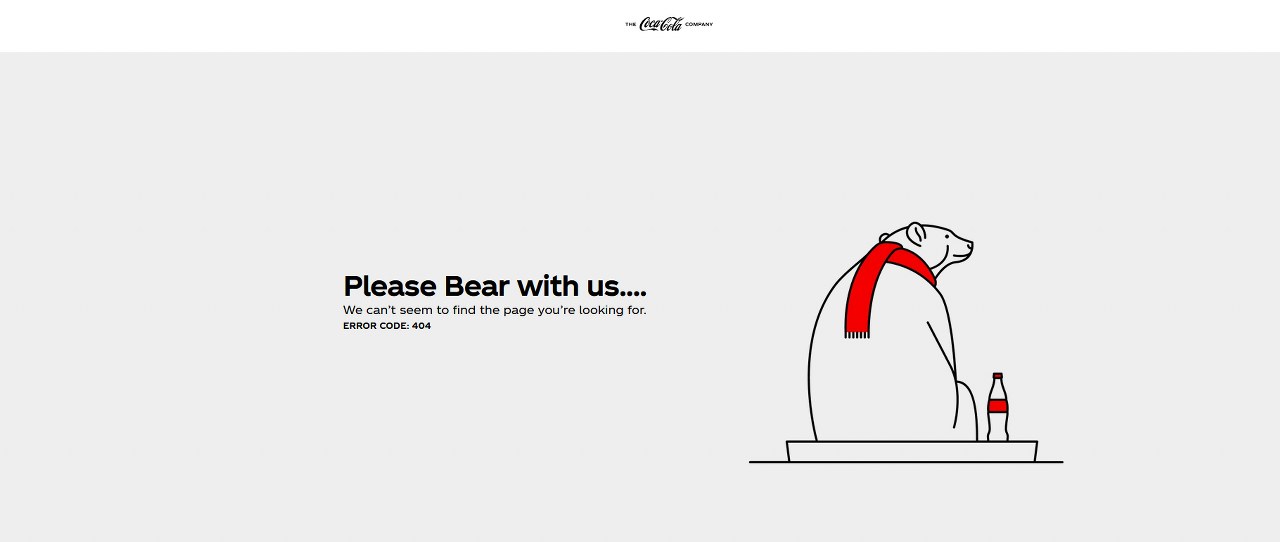 CocaCola 404 page.