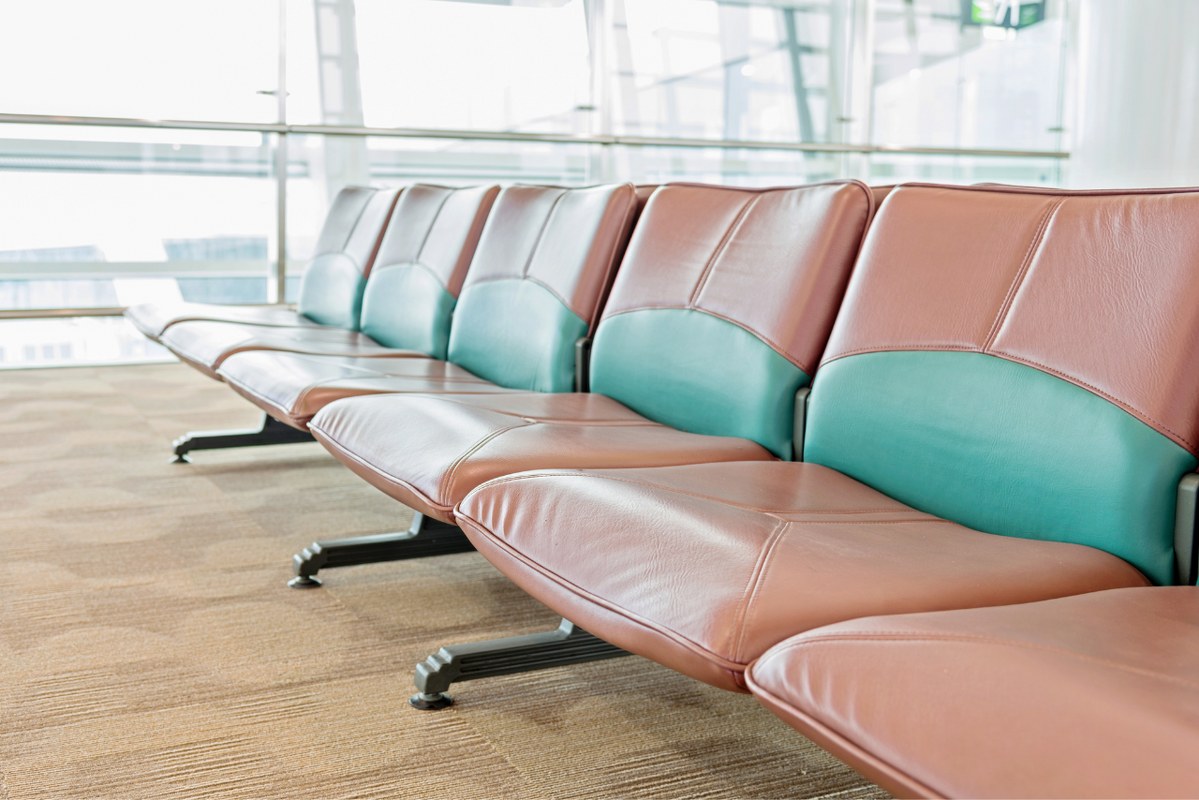 Comfortable empty waiting area.