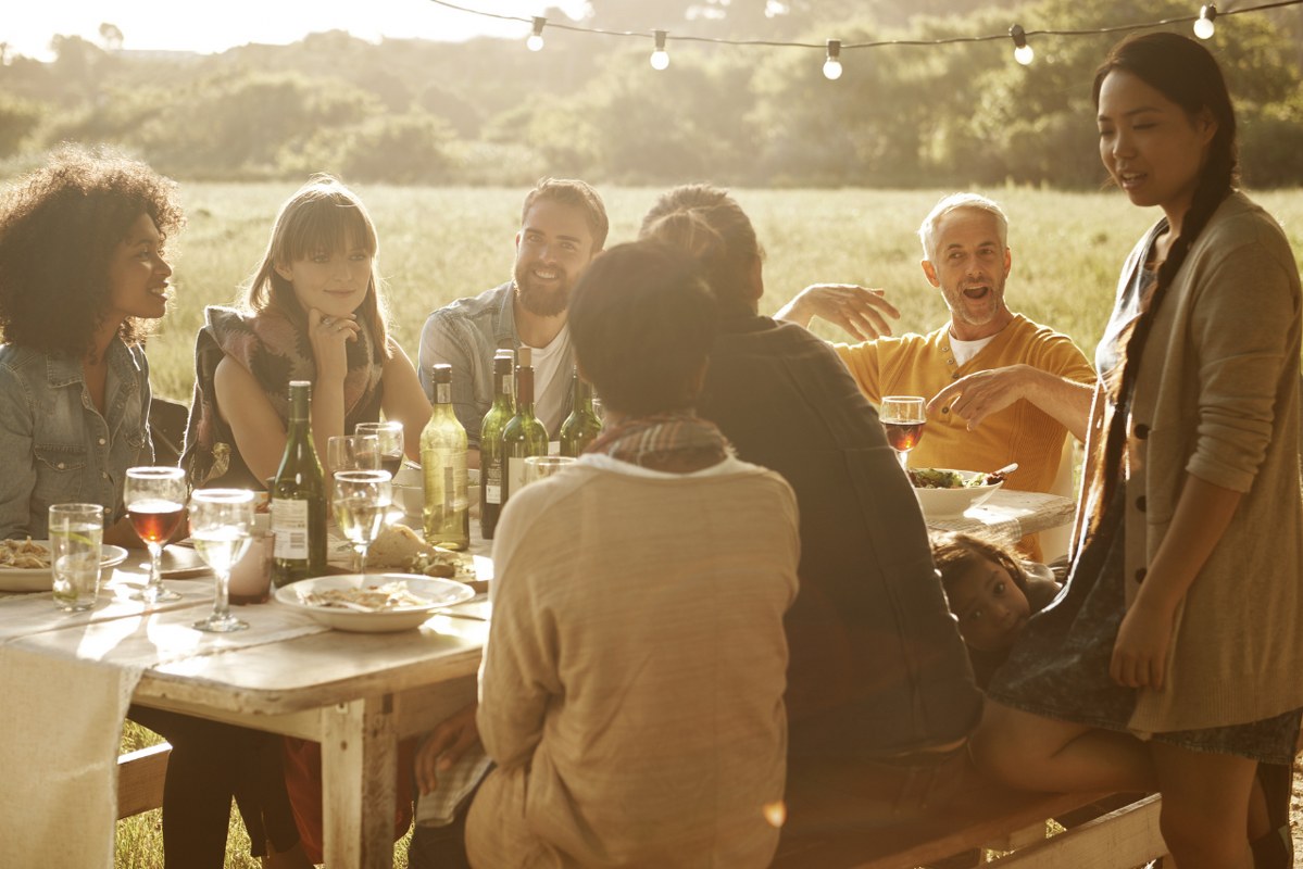 Community gathering dinner.