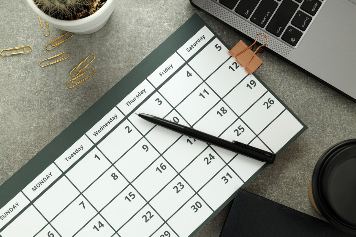 Concept of event planning and timeline.