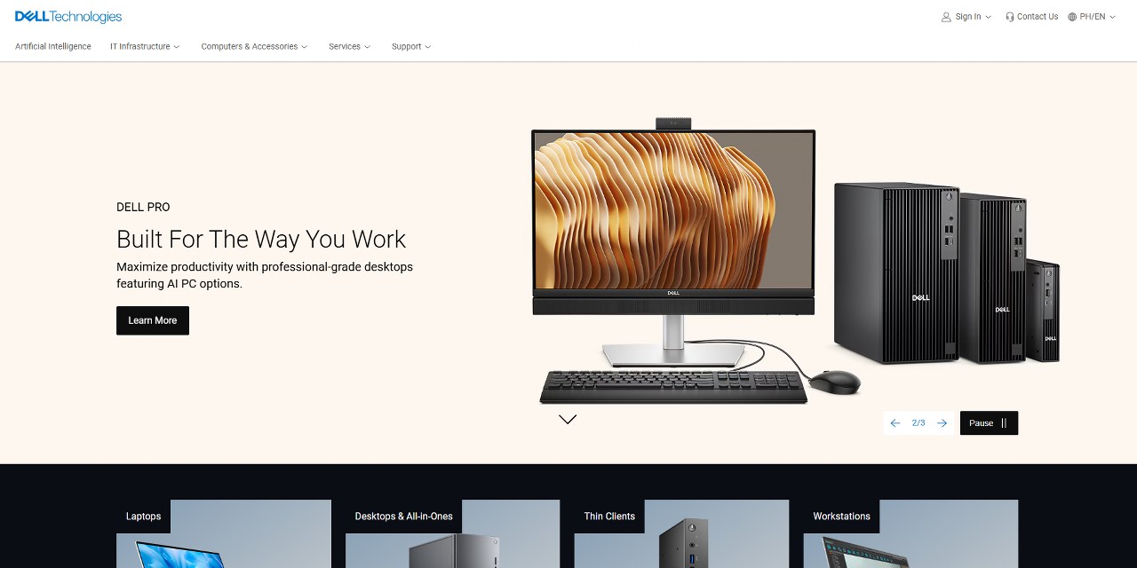 Dell's website.