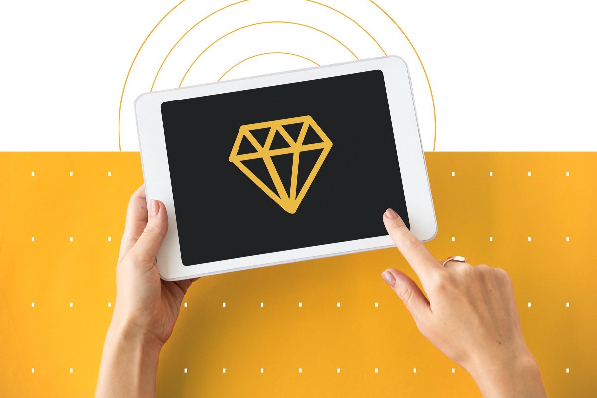 Diamond gem graphic symbol icon.