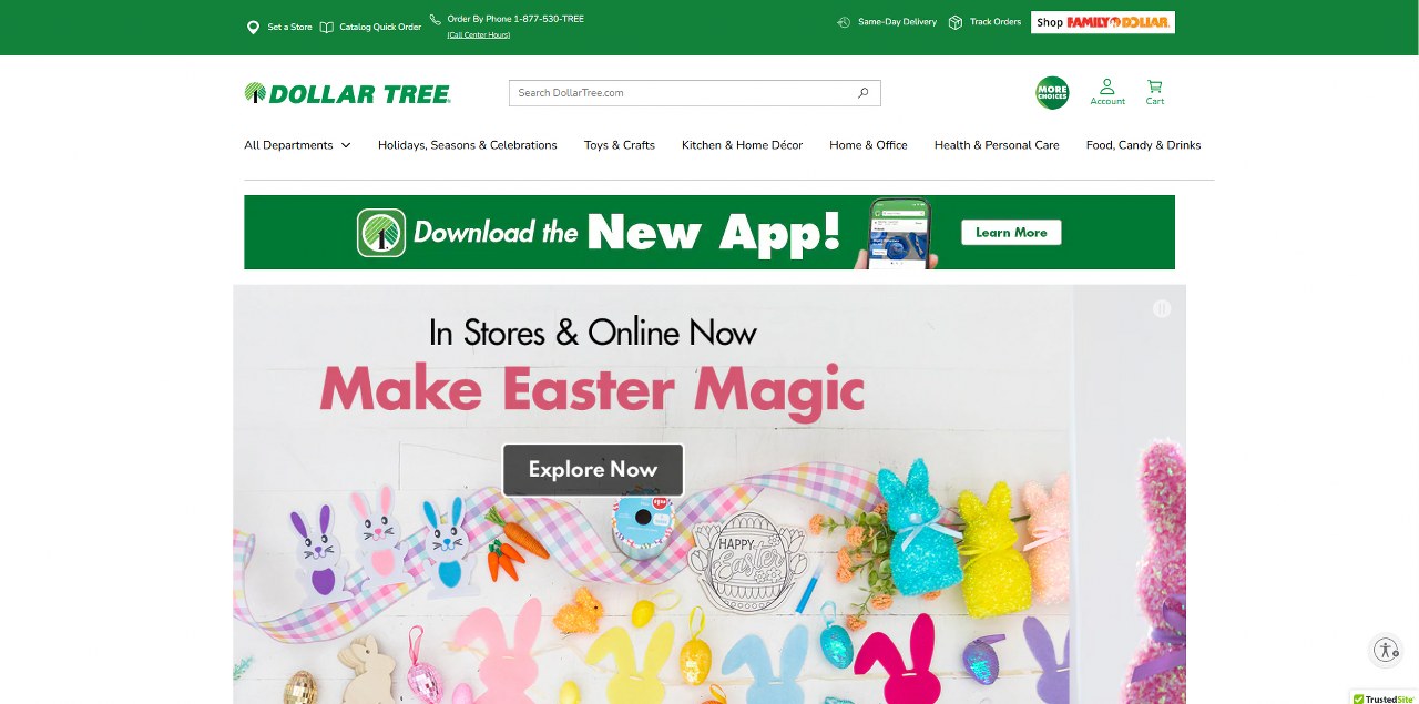 Dollar Tree's website.