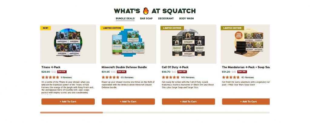 Dr. Squatch homepage.