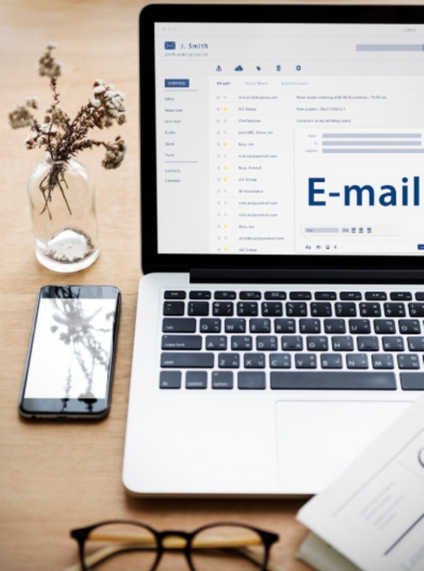 Drafting an email.