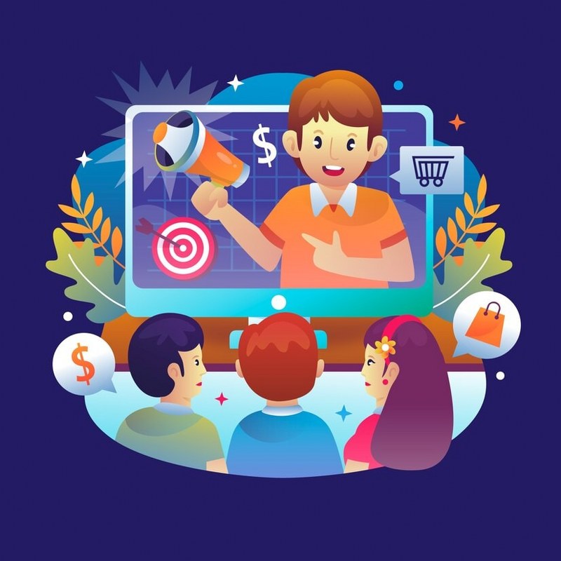 Ecommerce marketing illustration.