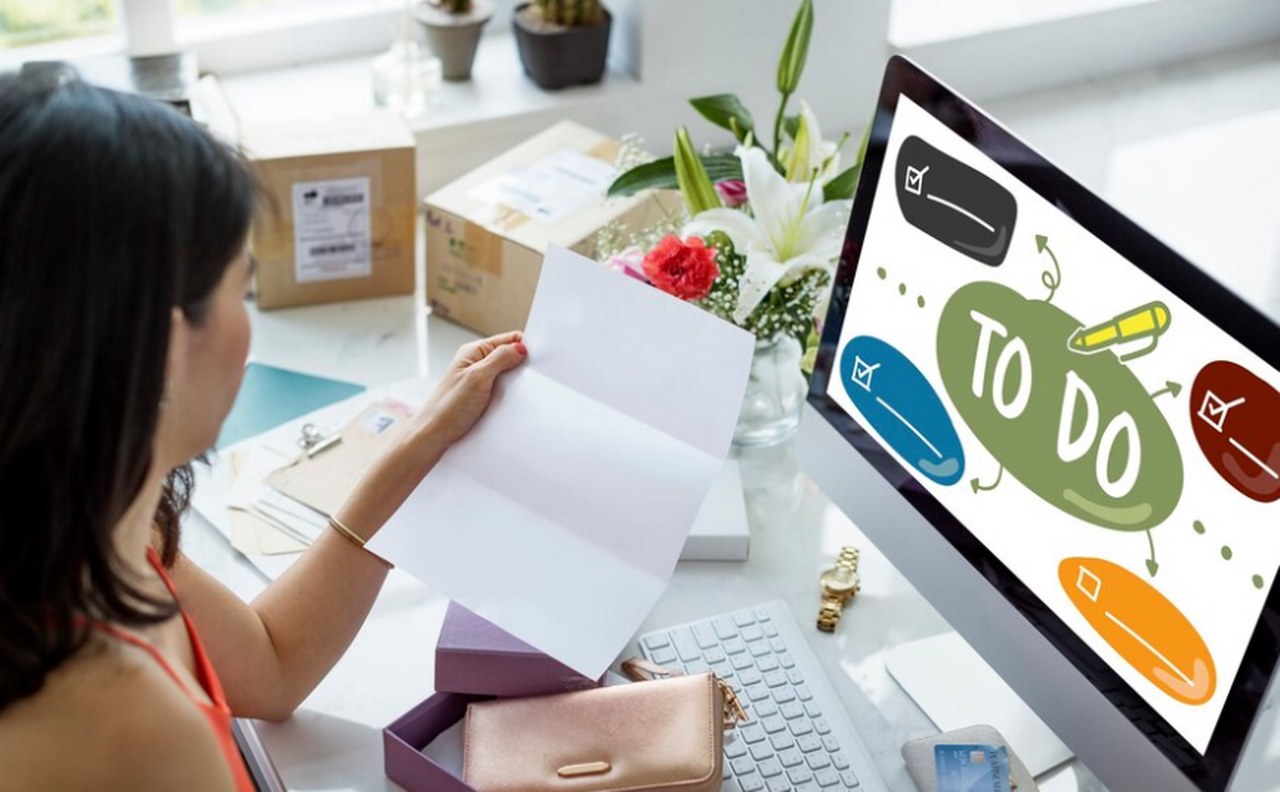 E-commerce merchant making plans.