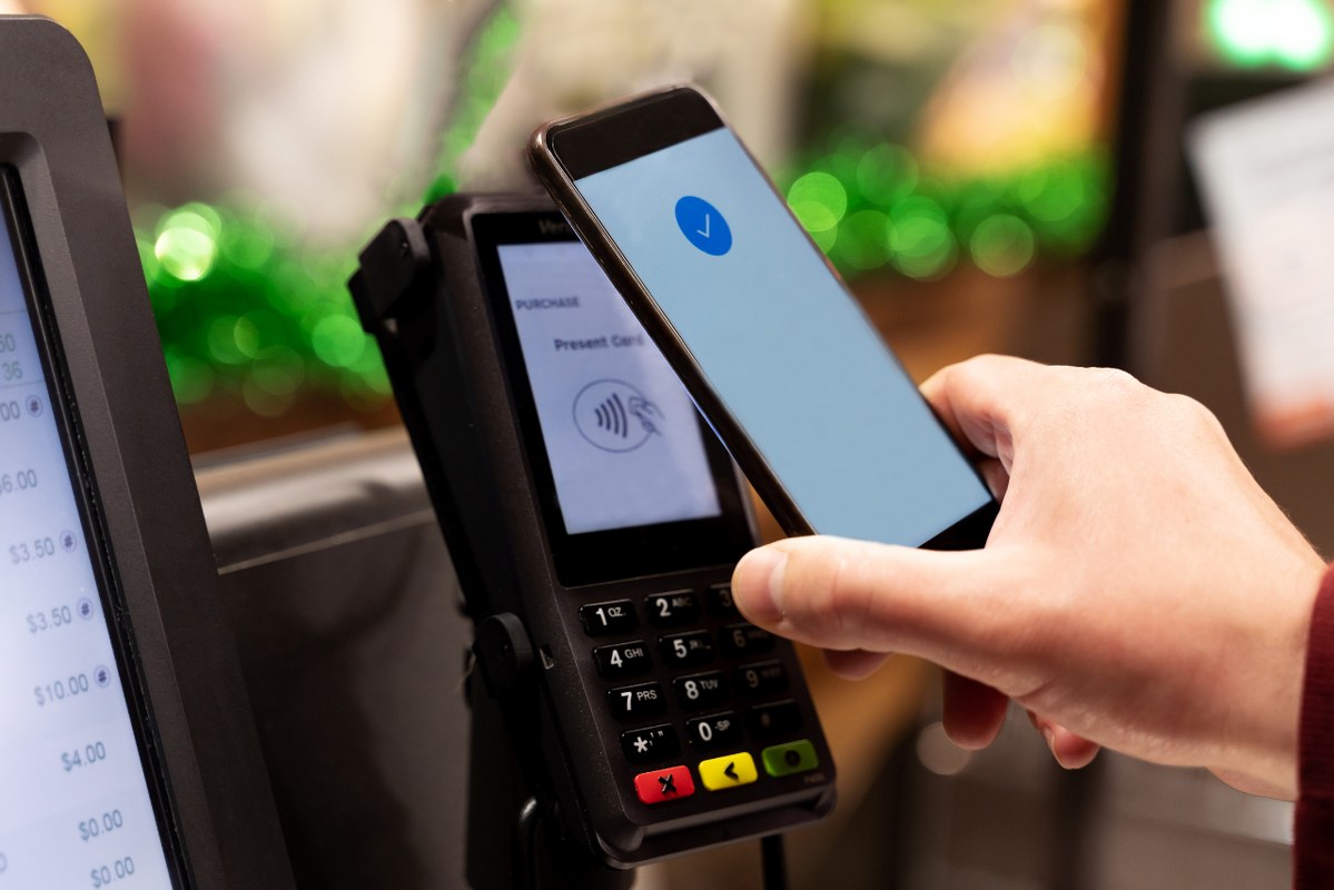 Eftpos machine at self checkout.