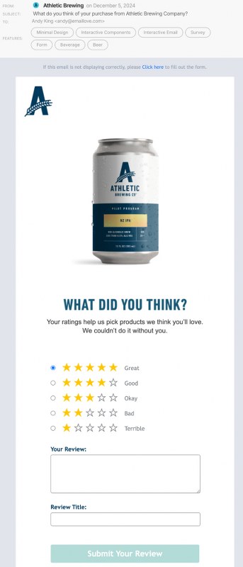 Email from Athletic brewing.