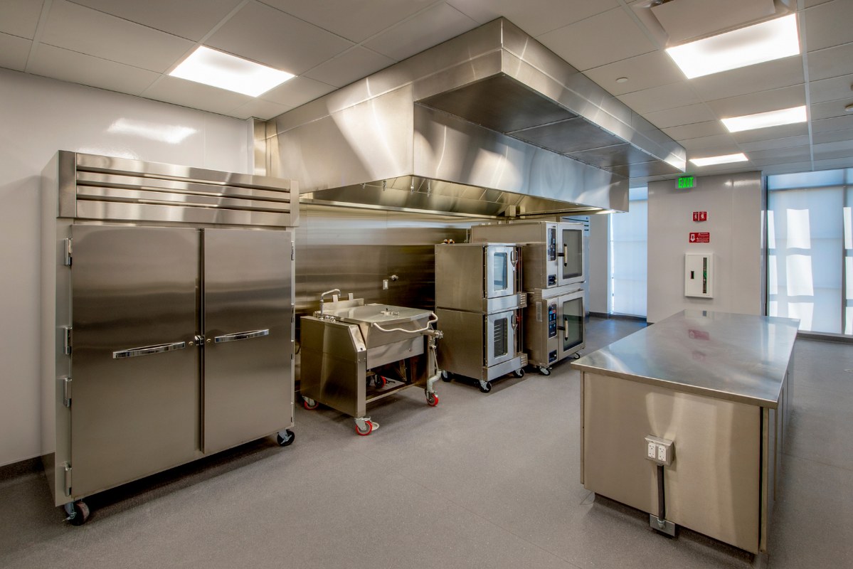 Empty kitchen space.