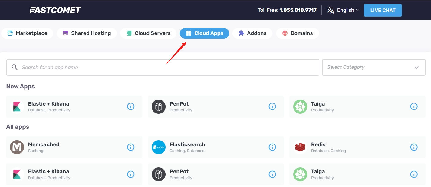 Cloud Apps button