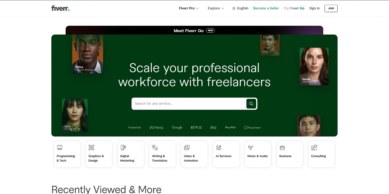Fiverr's website.
