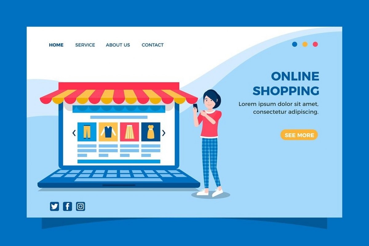 Flat shopping online landing page.