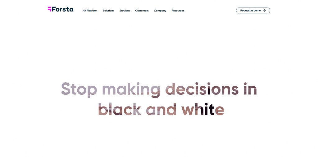 Forsta (formerly Confirmit) homepage.