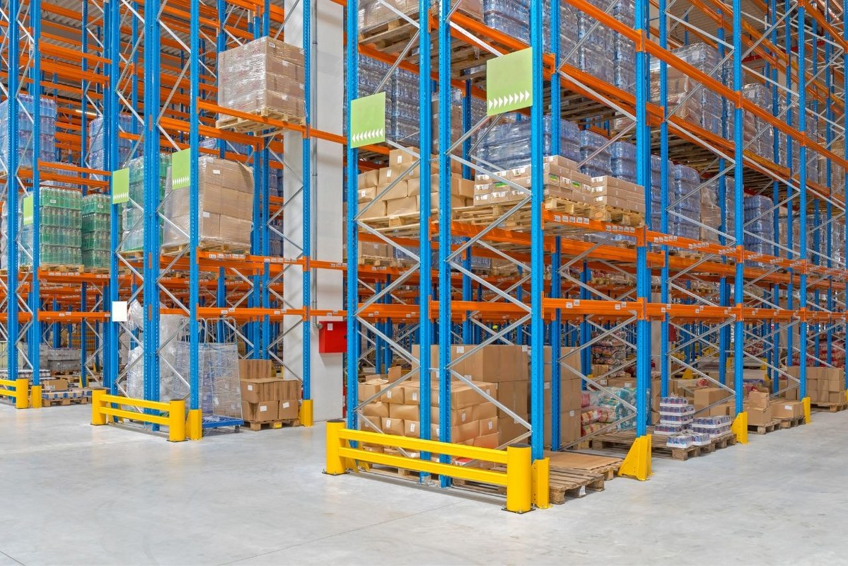 Fulfillment center with larges amounts of cargo boxes.