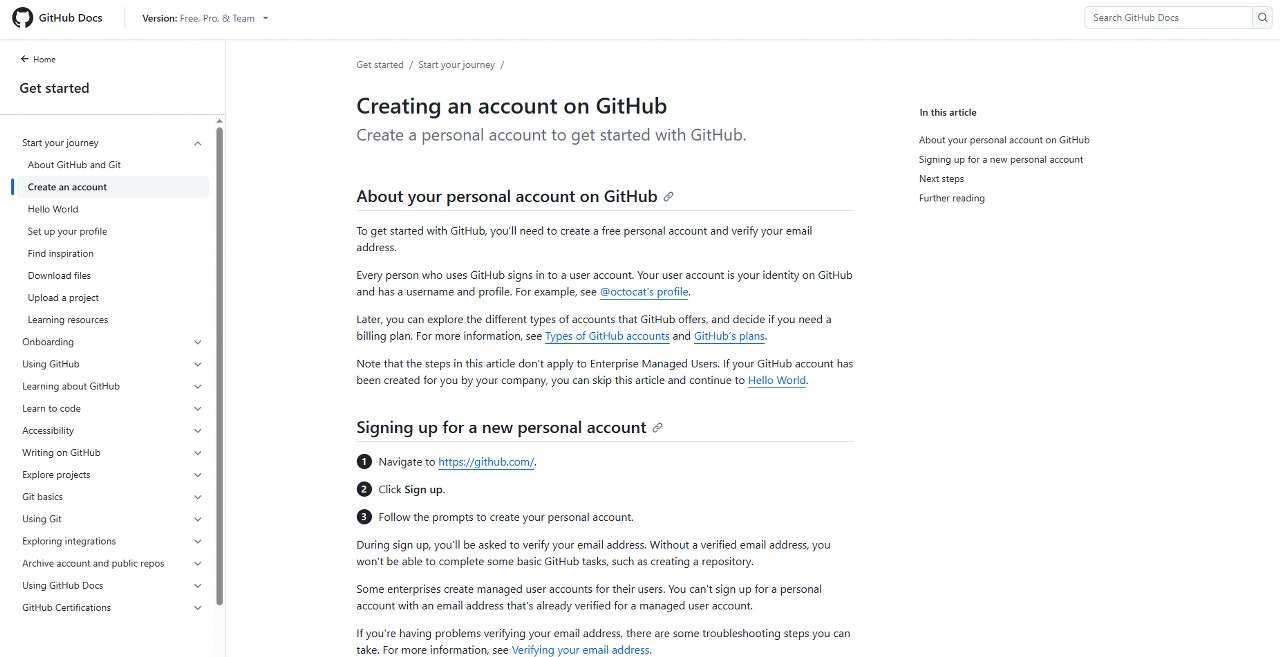 GitHub account creation blog.