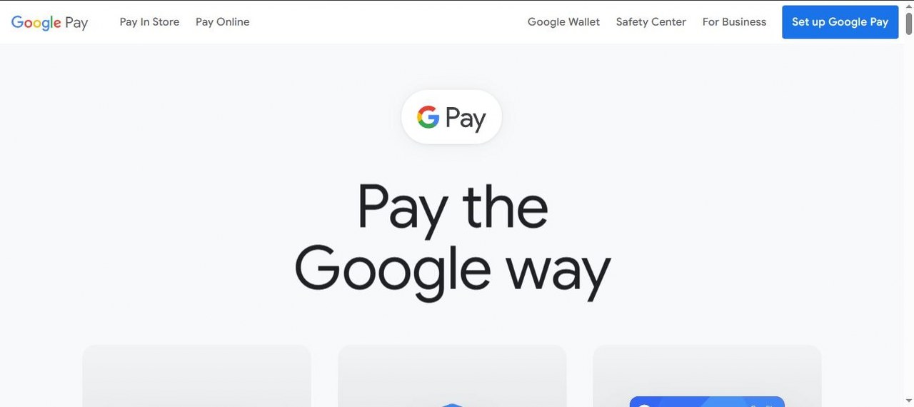 GooglePay webpage view.
