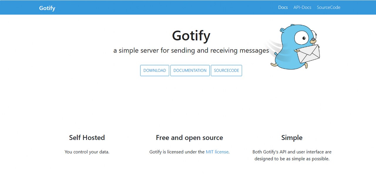 Gotify website