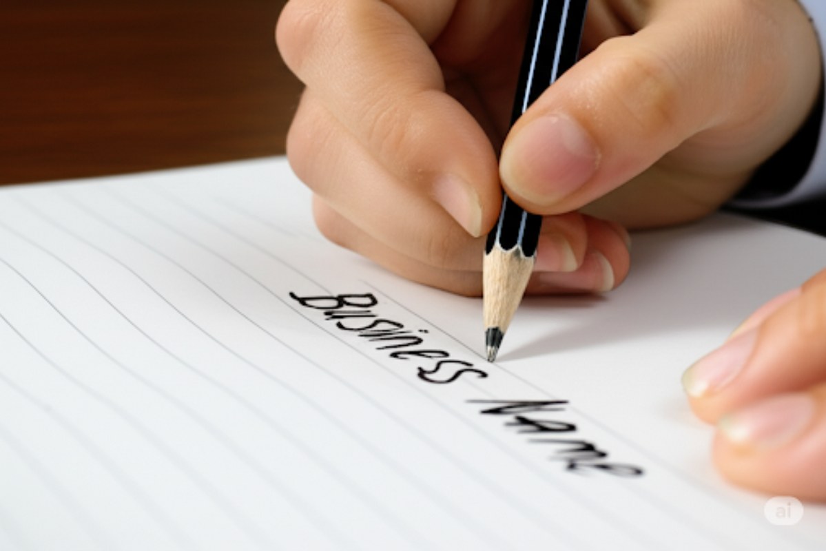 Hand holding a pencil and it's writing on paper.