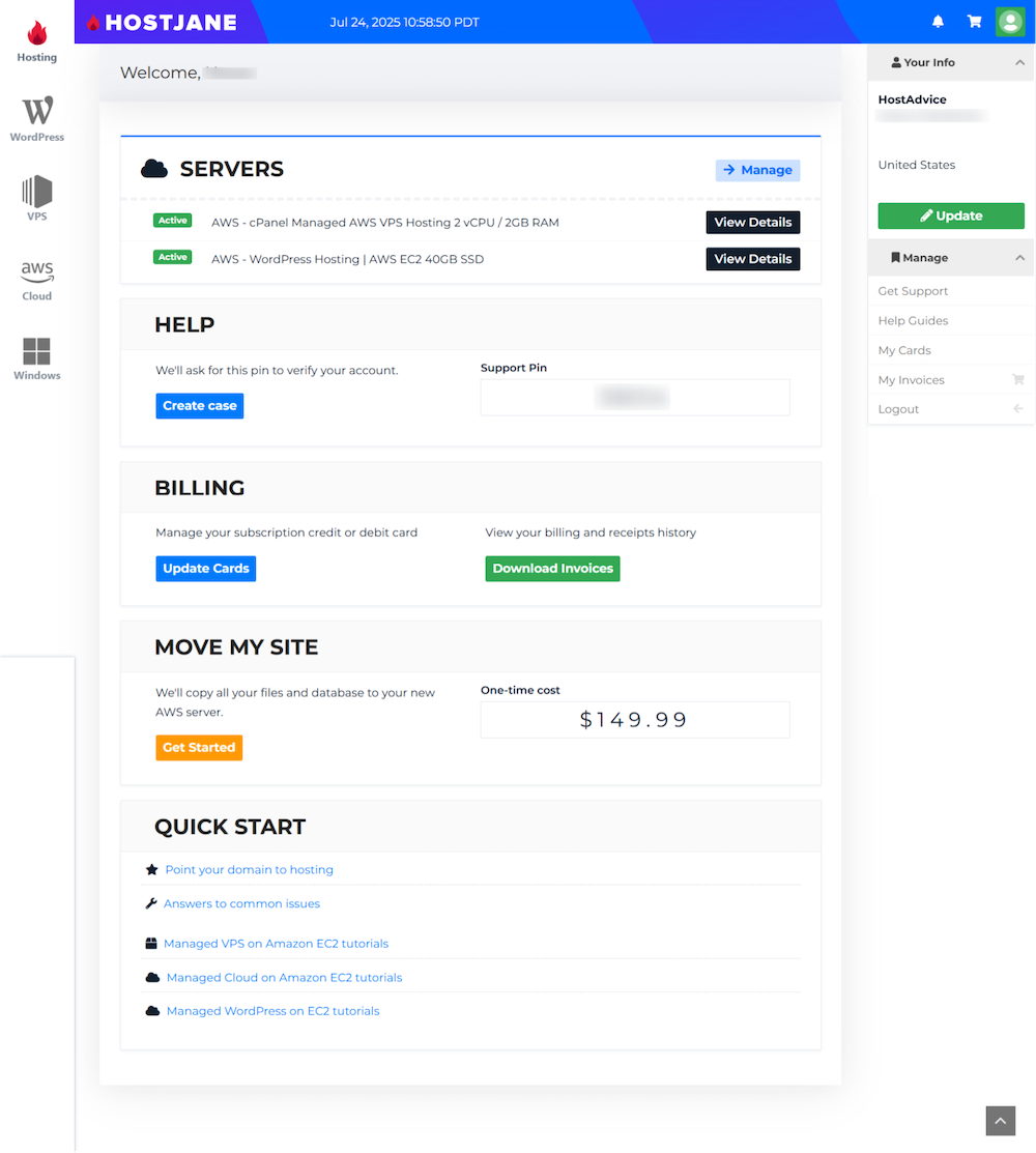 Client area