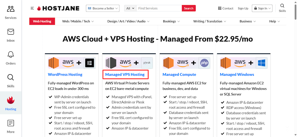 Managed VPS Hosting button