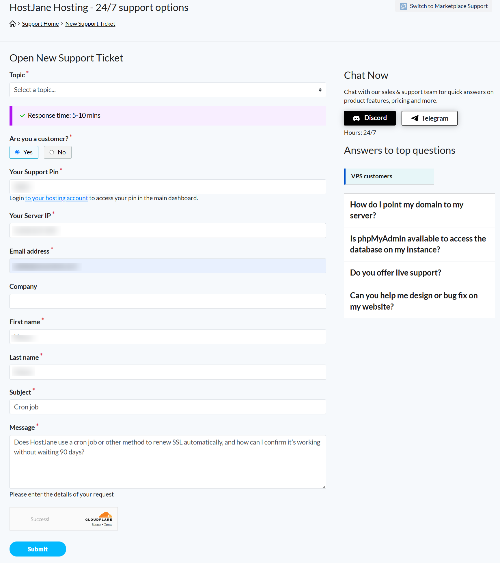 Ticket support