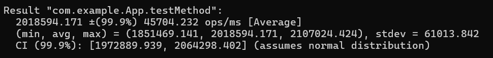 JVM Benchmarking results