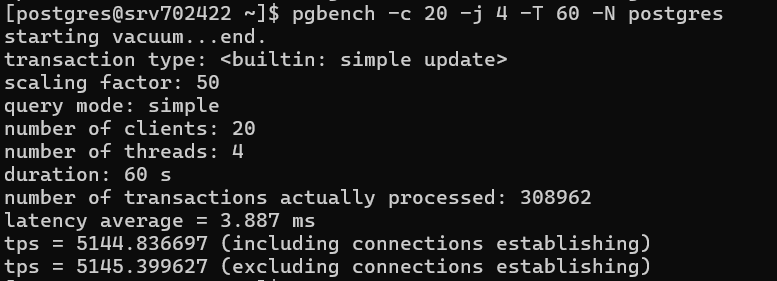 Write Performance and Transaction Handling test result