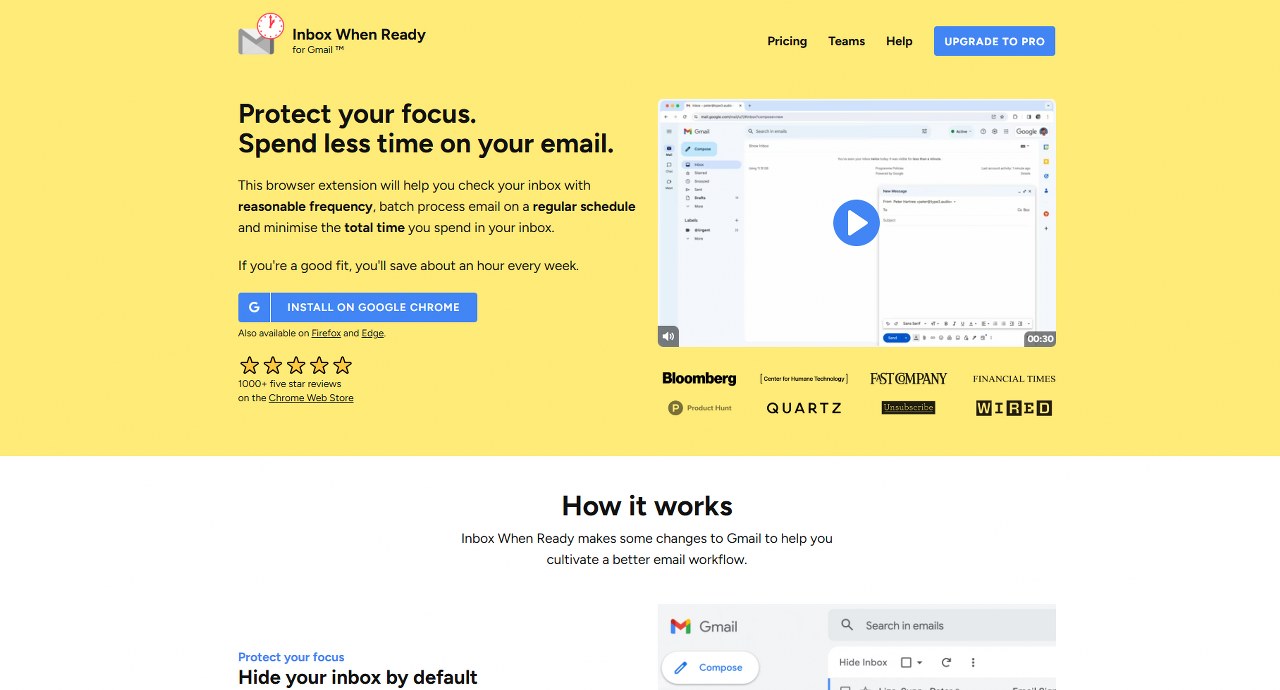 Inbox When Ready page.