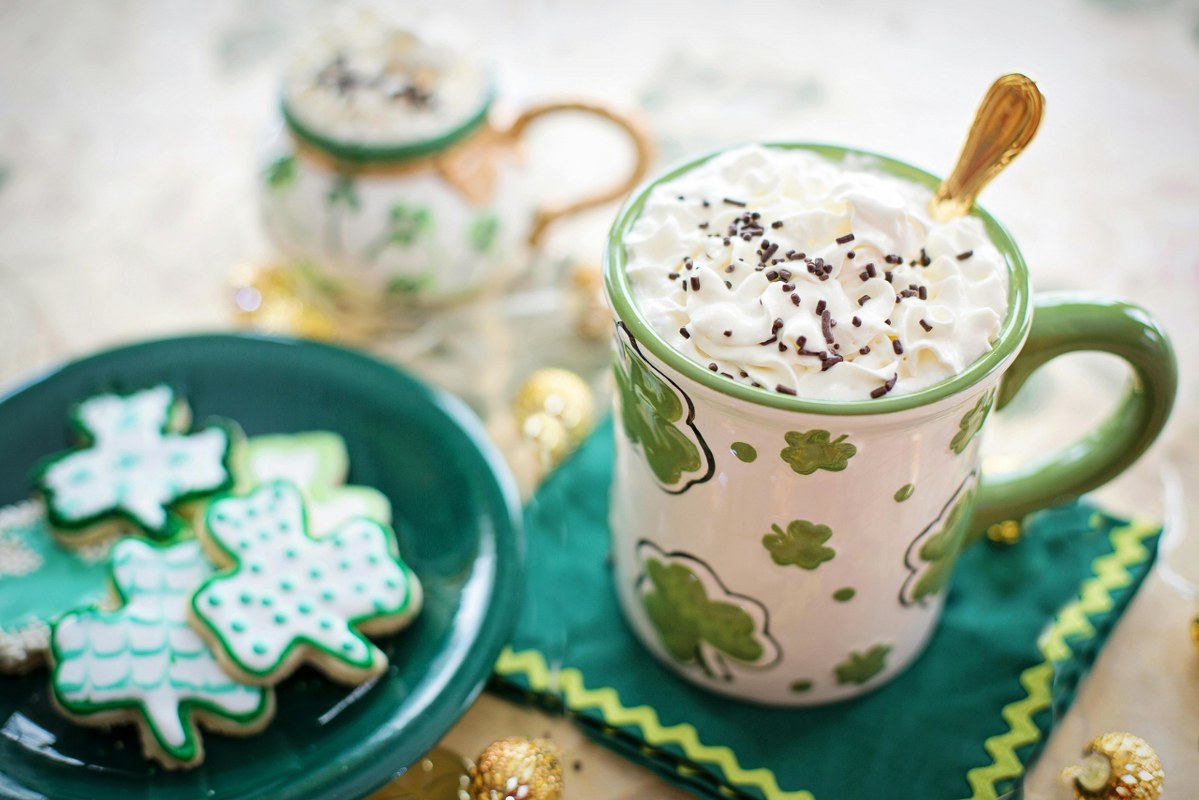 Irish coffee with cream.