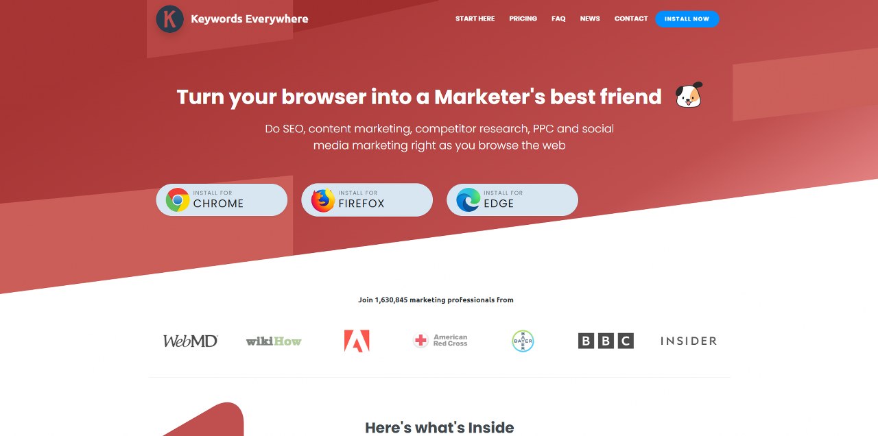 Keywords Everywhere's website.