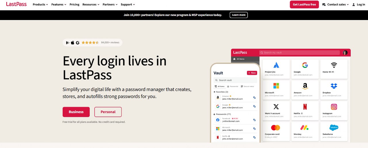 LastPass website.