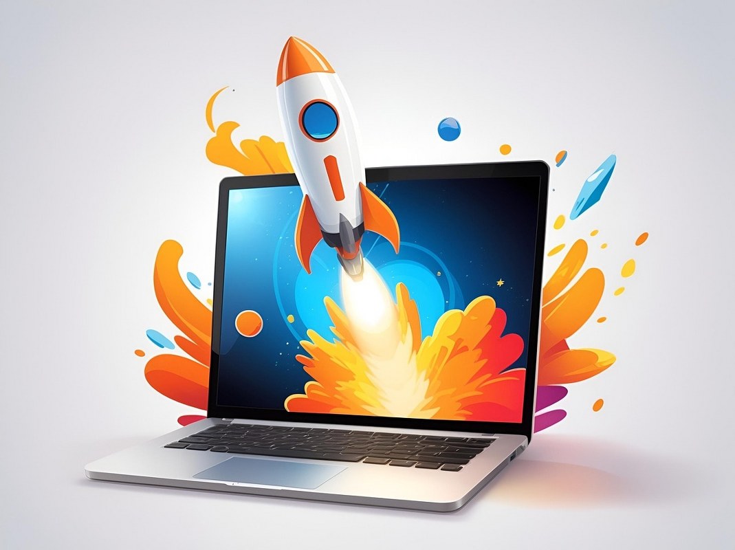 Launching on a laptop.