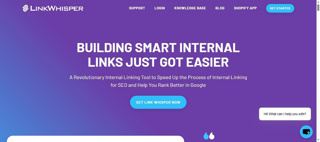 LinkWhisper.com webpage view.