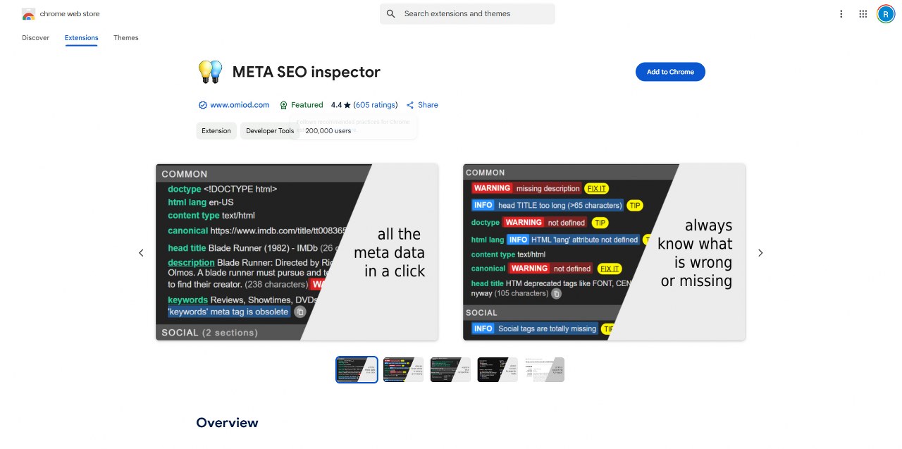 META SEO inspector on chrome's webstore.