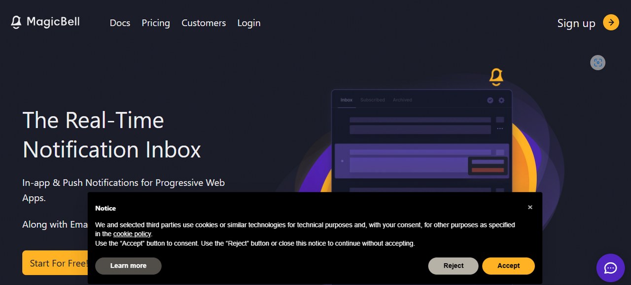 MagicBell website