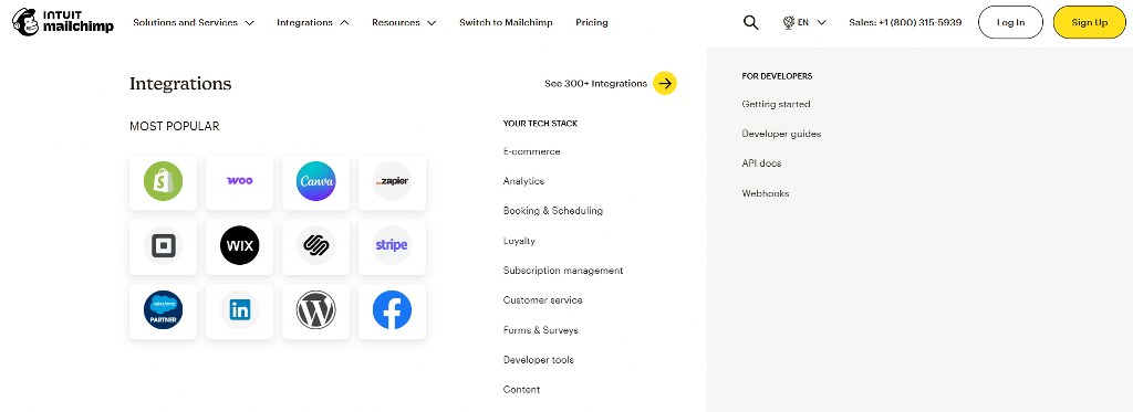 Mailchimp integrations.