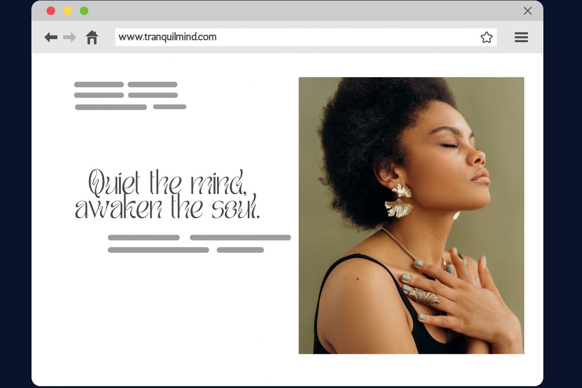 Meditation mockup website.